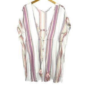 ALTAR’D STATE Swim Women’s Boho Pink Multi Metallic Stripped Coverup